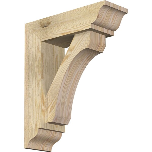 Ekena Millwork Legacy Traditional Rough Sawn Bracket w/ Offset Brace, Douglas Fir, 6"W x 18"D x 22"H BKT0604X18X22LEC01RDF - main
